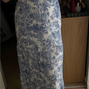 Elegant Blue and White Women's Skirt